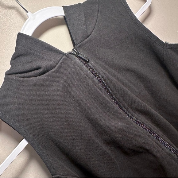 Kappa Open Shoulder Zip Jacket Leopard Neon Cropped Hoodie Black Large Cotton - Picture 9 of 16